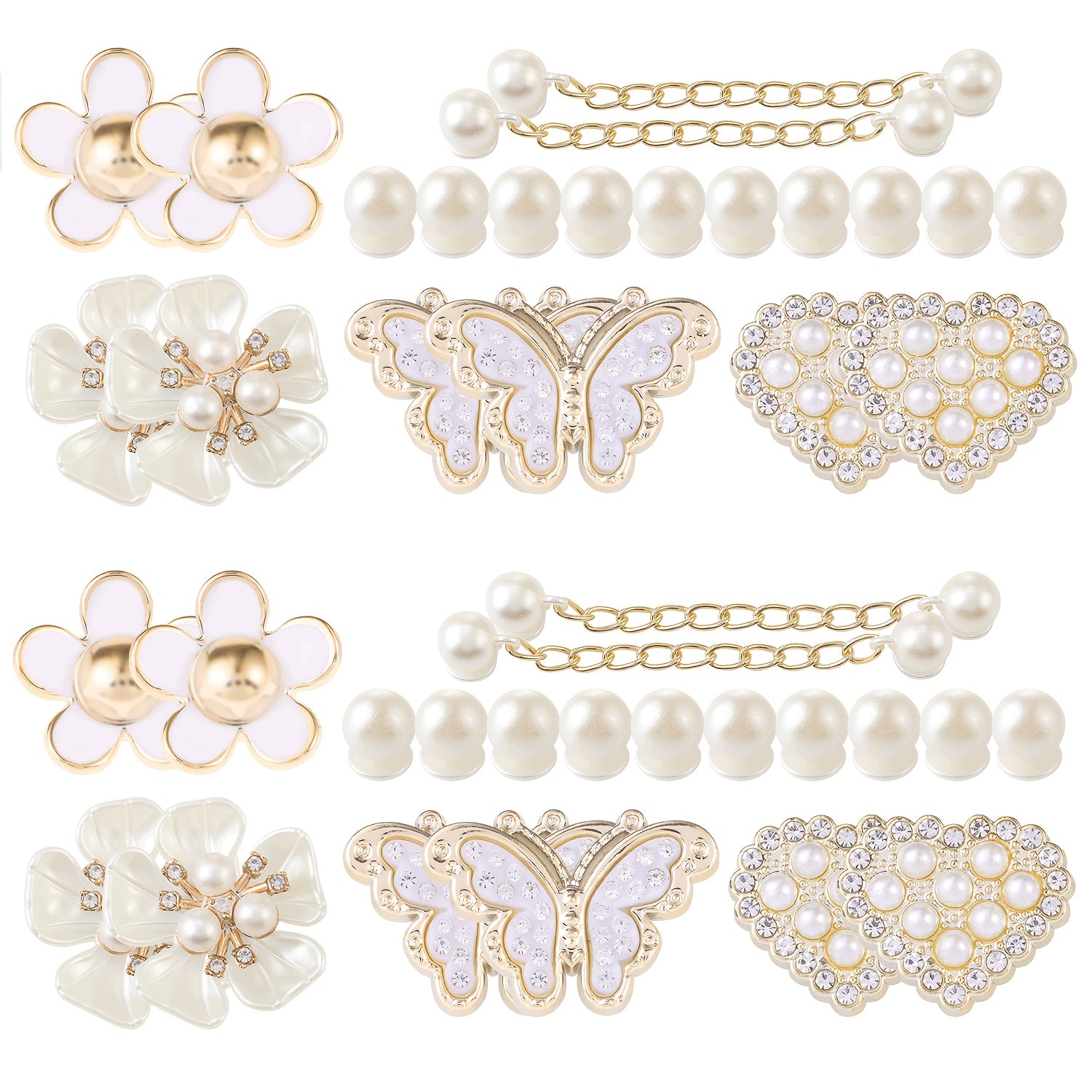 Kids Shoe Decorations 24Pcs Set Mixing Round Flower Pattern Hole Accents