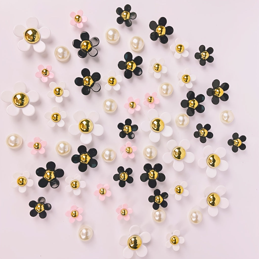 20Pcs Acrylic Five-Petal Shoe Buckle Accessories for Crafts and Decorations