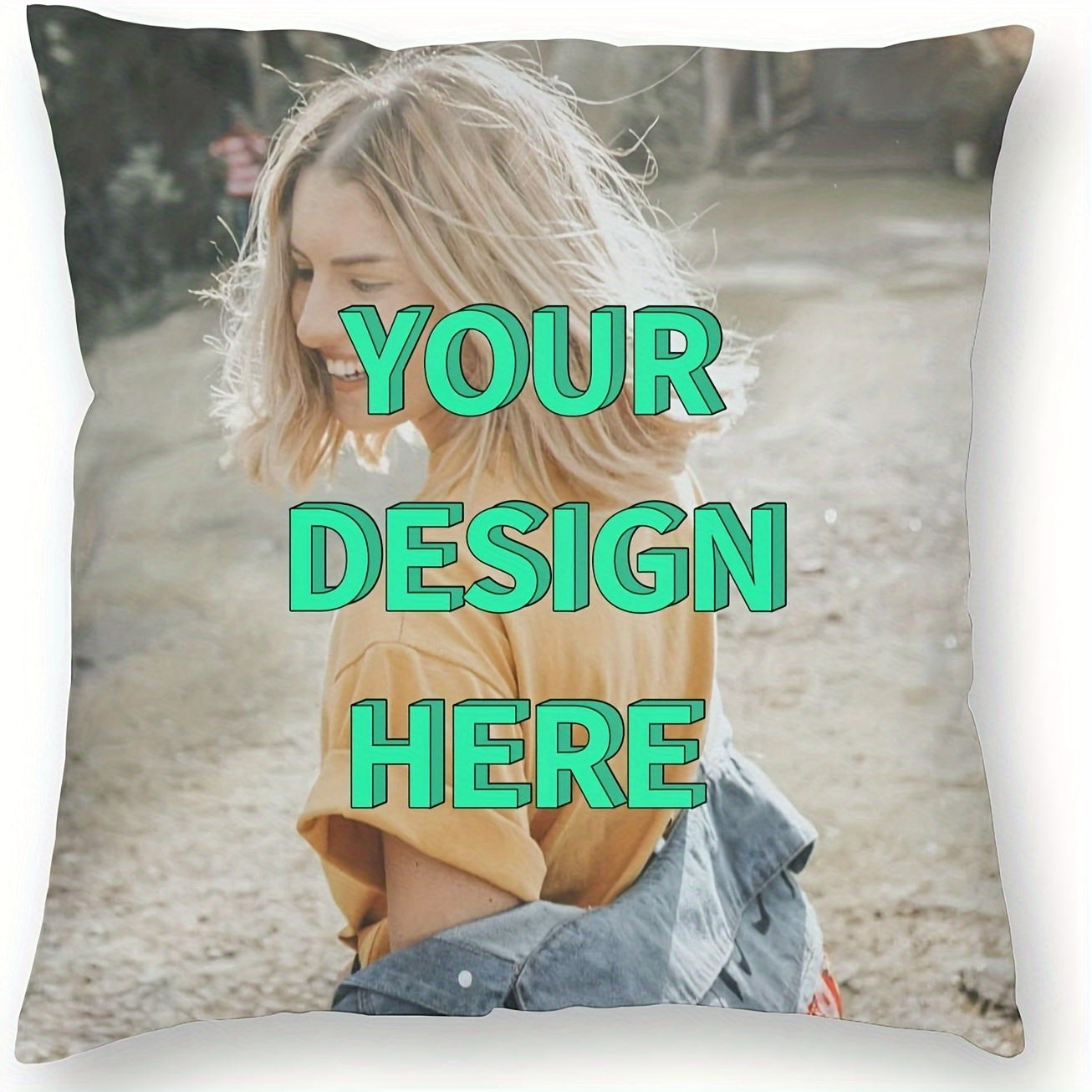Personalized Pet Photo Cushion Cover 18x18 Inches Custom Photo Pillowcase Knit Fabric