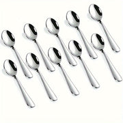 10 ta silliq zanglamas po'latdan yasalgan qahva qoshiq to'plami - idish-tovoq tozalash mashinasida yuvish mumkin va nafis ovqatlanish uchun ideal - Otalar kuni, bitiruvlar, Mustaqillik kuni, Cinco de Mayo va May kuni bayramlari uchun mukammal