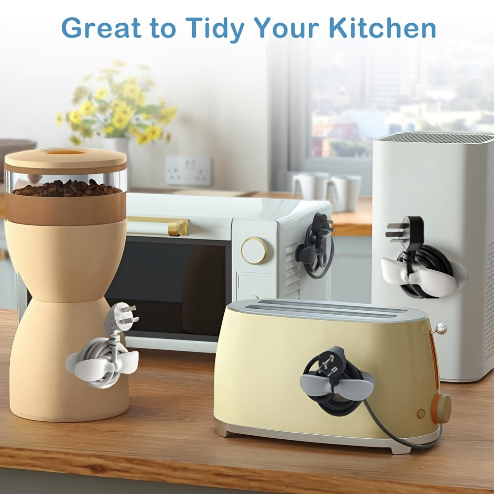 Silicone kablo tashkilotchilari to'plami, 6 ta yopishtiriladigan sim o'rash uchun oshxona texnikasi