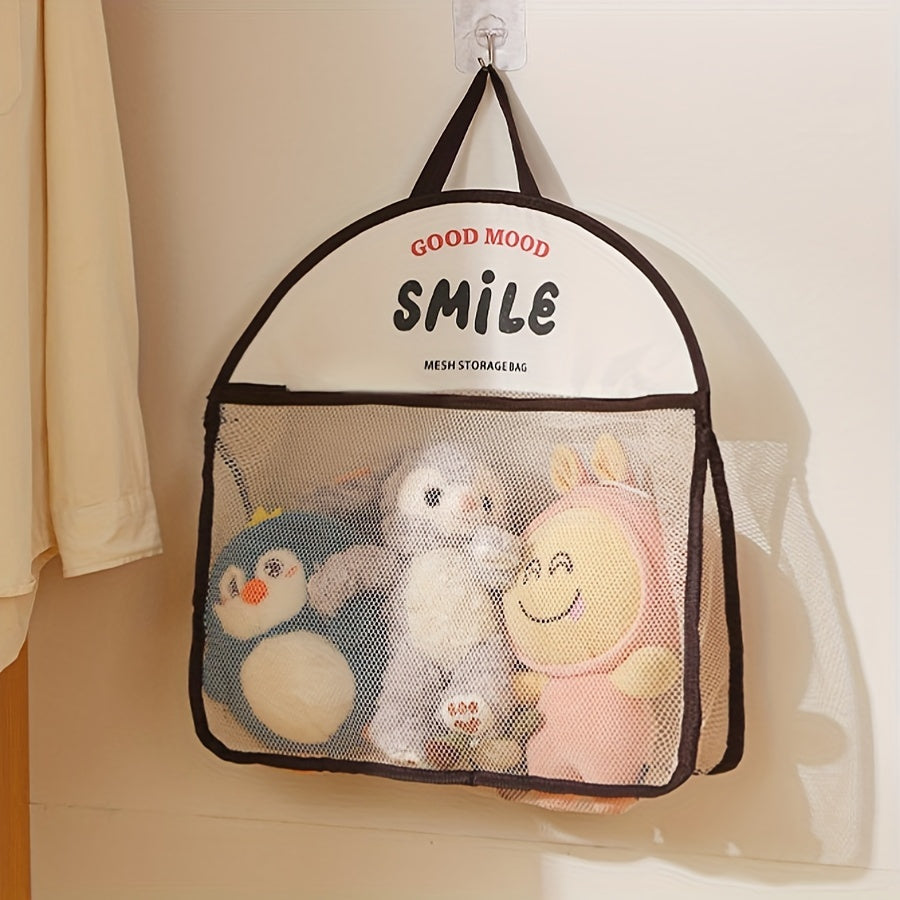 Bej Polyesterli Osilgan Tarmoq Saqlash Sumkasi To'rtlik Devorga O'rnatiladigan Kir yuvish Tashkilotchisi Ichki kiyimlar, paypoq uchun