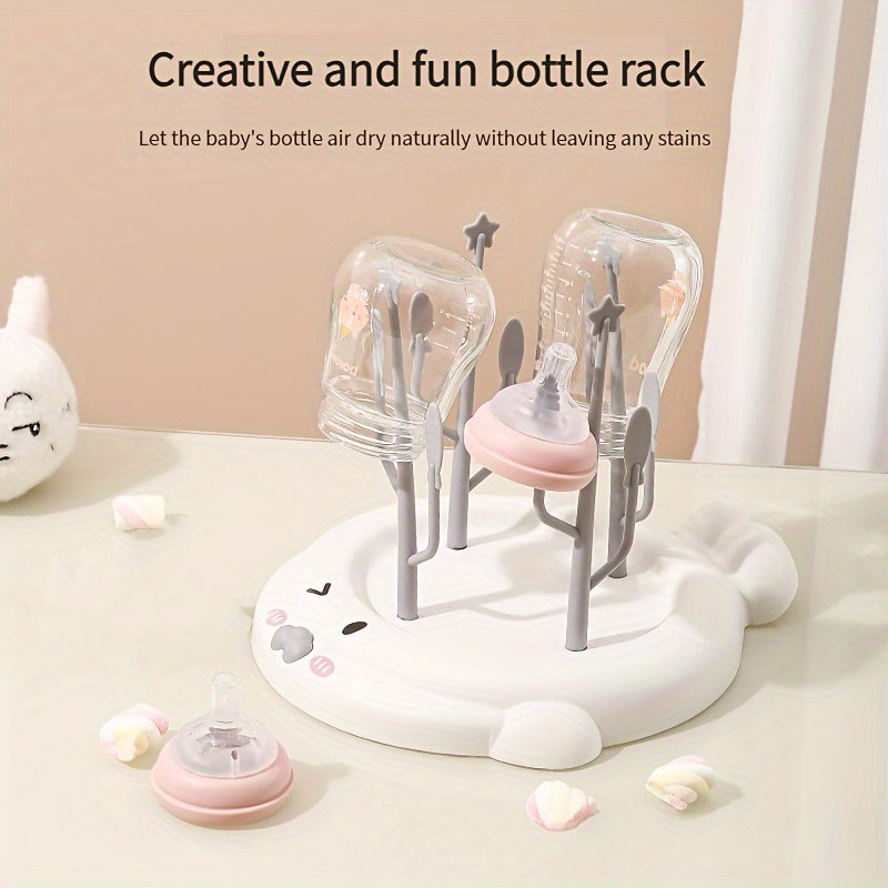 Seal-Shaped Bottle Drying Rack Ocean Animal Design PP Kitchen Organizer for Ages 14+