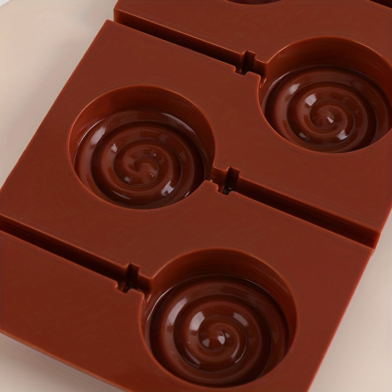 Round Silicone Lollipop Mold with 6 Cavities for Cake Decorating and Candy Making