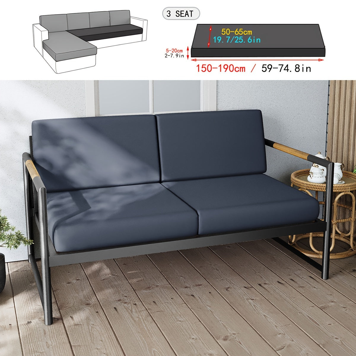 Водонепроницаемый чехол для уличной подушки из молочного волокна для садовой мебели на веранде