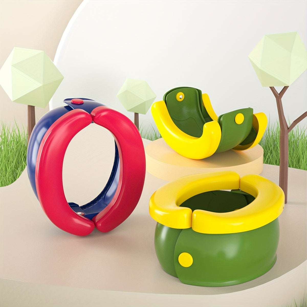 Portable Folding Toilet Seat with Storage Bag and 20 Poop Bags