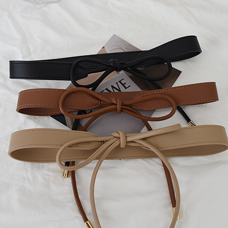 Женский ремень из PU-кожи с узлом для повседневной и официальной носки