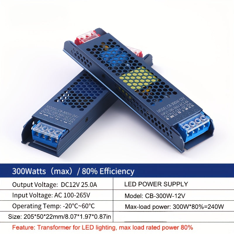 LED chiroq lentalari, transformatorli LEDlar uchun mos, AC110V-220V dan DC12V/24V ga, 60w/100w/200w/300w da mavjud.