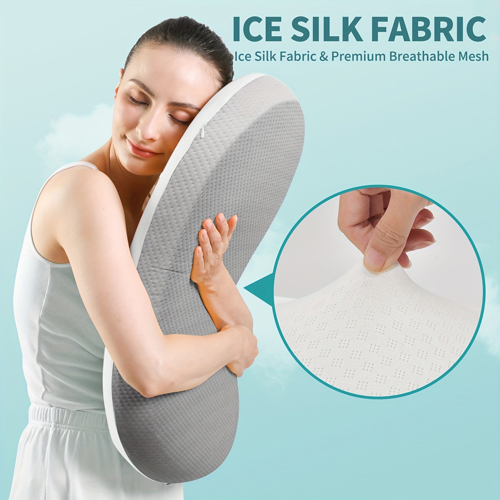 Memory Foam Cervical Pillow with Cooling Cover for Neck Support and Comfort
