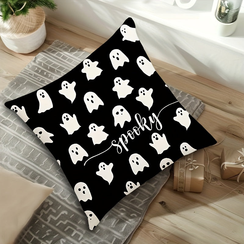 Double-Sided Halloween Pillow Cover 18x18 Washable Zip Closure Sofa Bedroom Decor