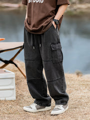 Men's Cargo Pants Cotton Blend Loose Fit Casual Outdoor Spring Fall Multiple Pockets