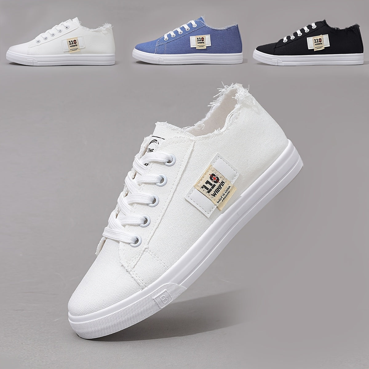 Women's Breathable Fabric Sneakers, All-Season Casual Lace-Up Shoes