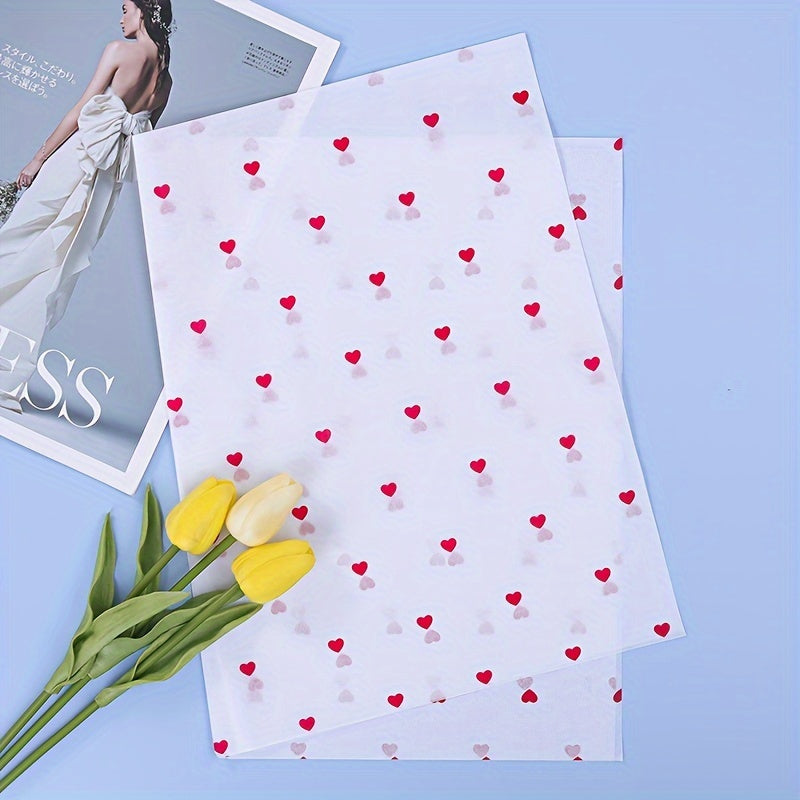 25 Sheets Small Peach and Love Heart Sydney Paper for Gift Wrapping and Decorations