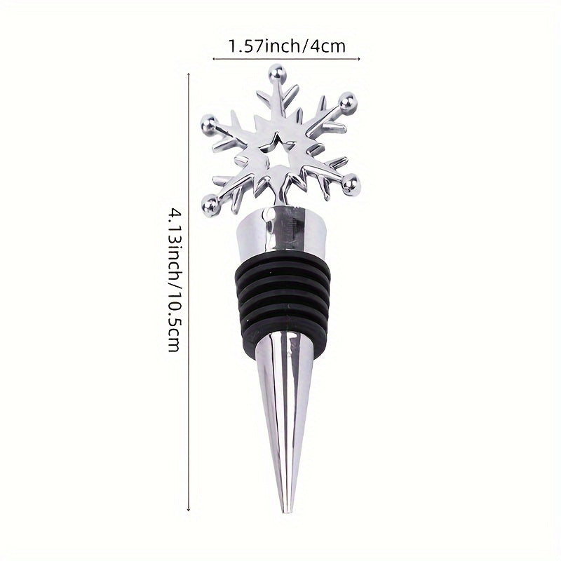 Tapón de botella de vino copo de nieve de Navidad reutilizable regalo festivo