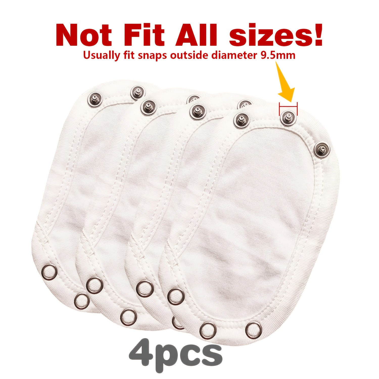 Baby Romper Extenders Set of 2 or 4 for Small Children White Pink Polyester