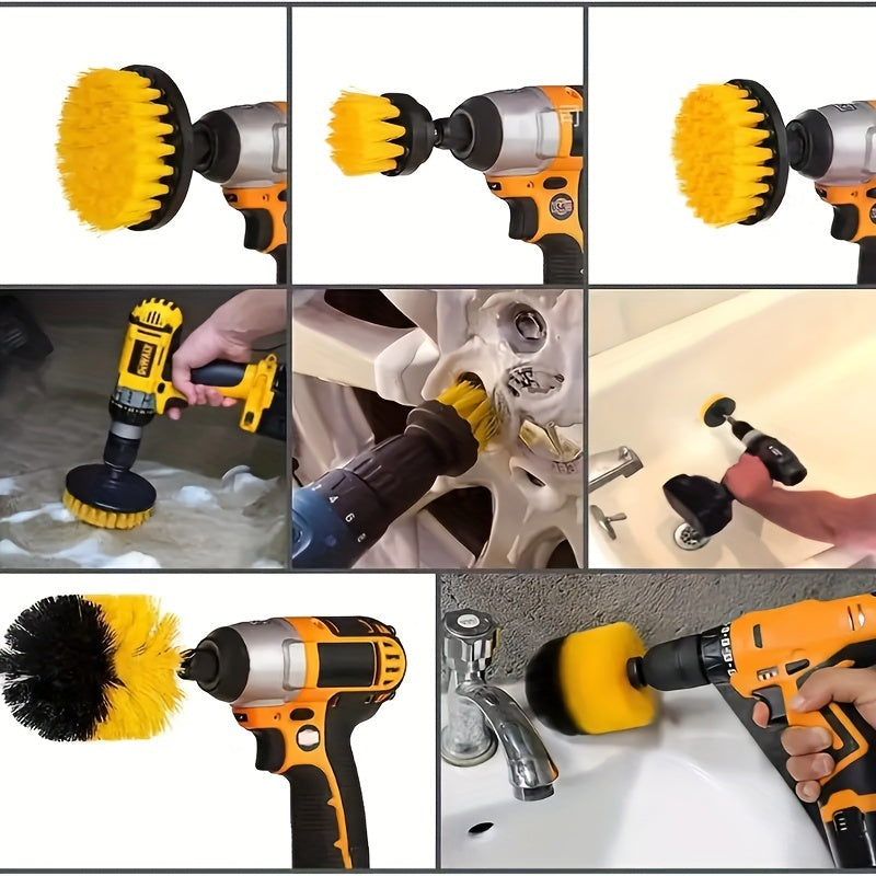 Car Detailing Brush Set With Wheel, Air Vent, Buffing Pads, Washing Mitts