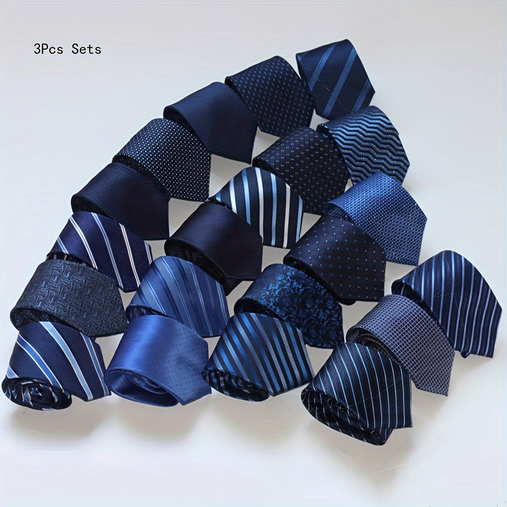 Set of 3 Classic Men’s Ties for Business and Formal Wear