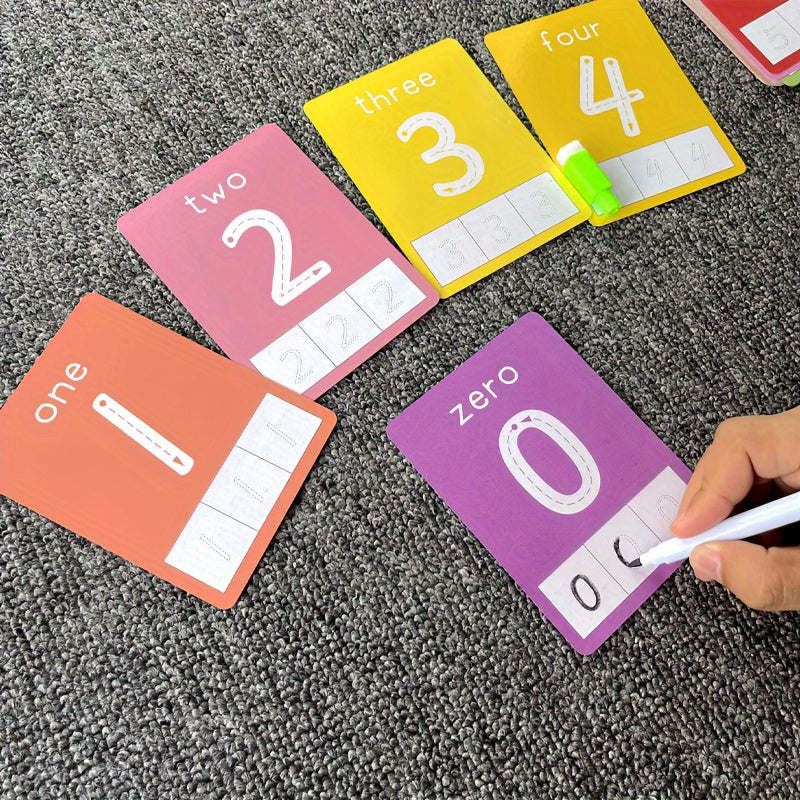 Bola uchun Erasable xususiyatlari bilan Erta O'rganish Flash Kartalari - Raqamlar, Harflar va Inglizcha Qo'shish/ayirish ko'nikmalarini o'rgatadi