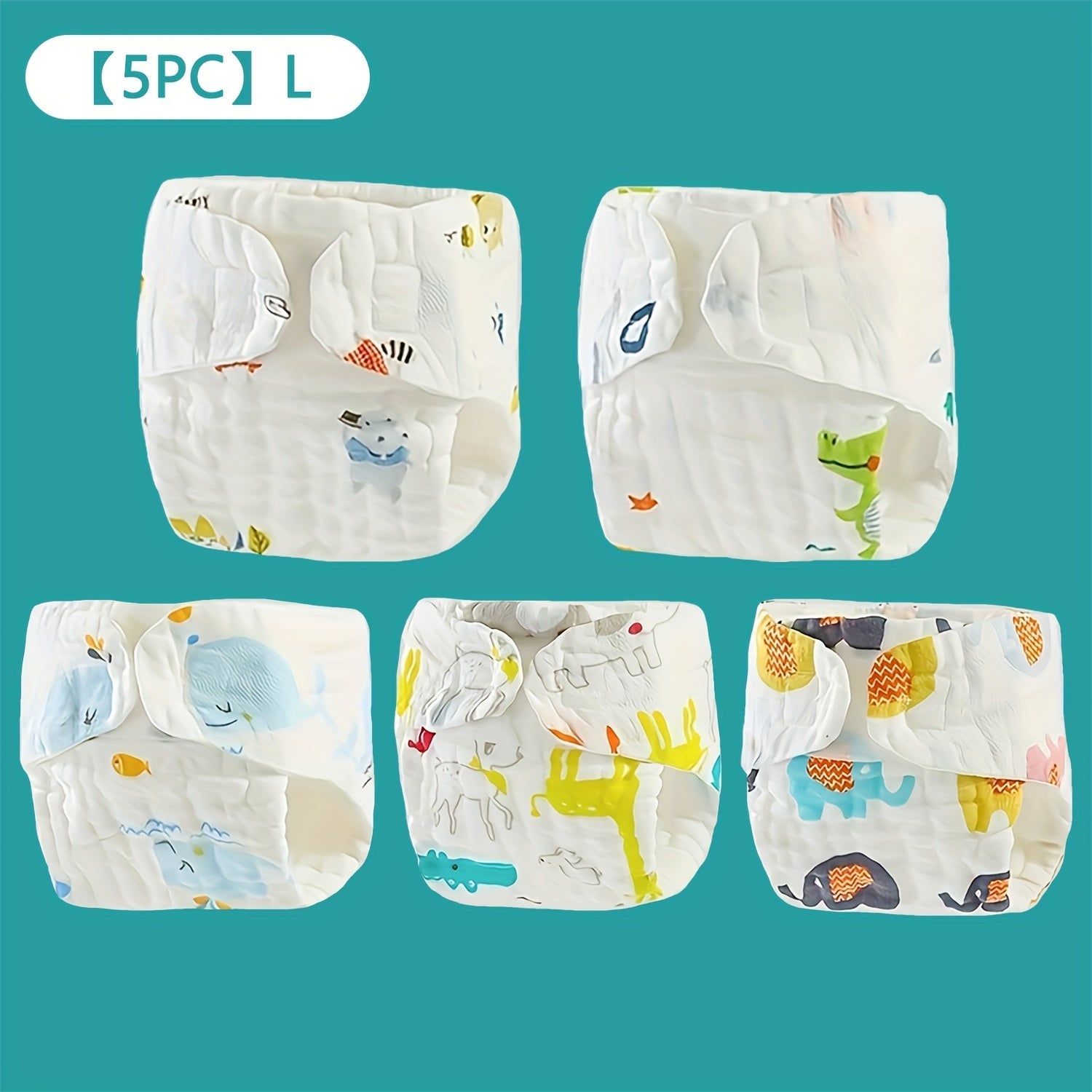 Набор из 5 дышащих и уютных тренировочных подгузников - многоразовое, принтованное хлопковое нижнее белье для детей в возрасте от 0 до 6 лет - идеальный подарок на Рождество, Хэллоуин и Новый год