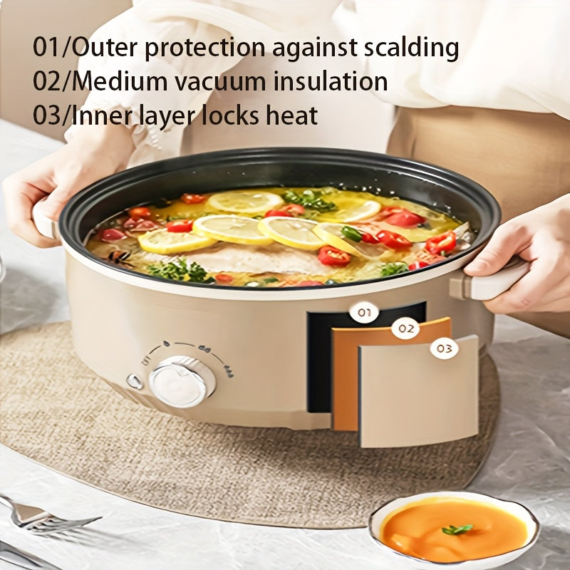 Электрический горшок с пароваркой для домашнего использования, универсальный для жарки, паровой обработки и варки, антипригарное внутреннее дно для собраний