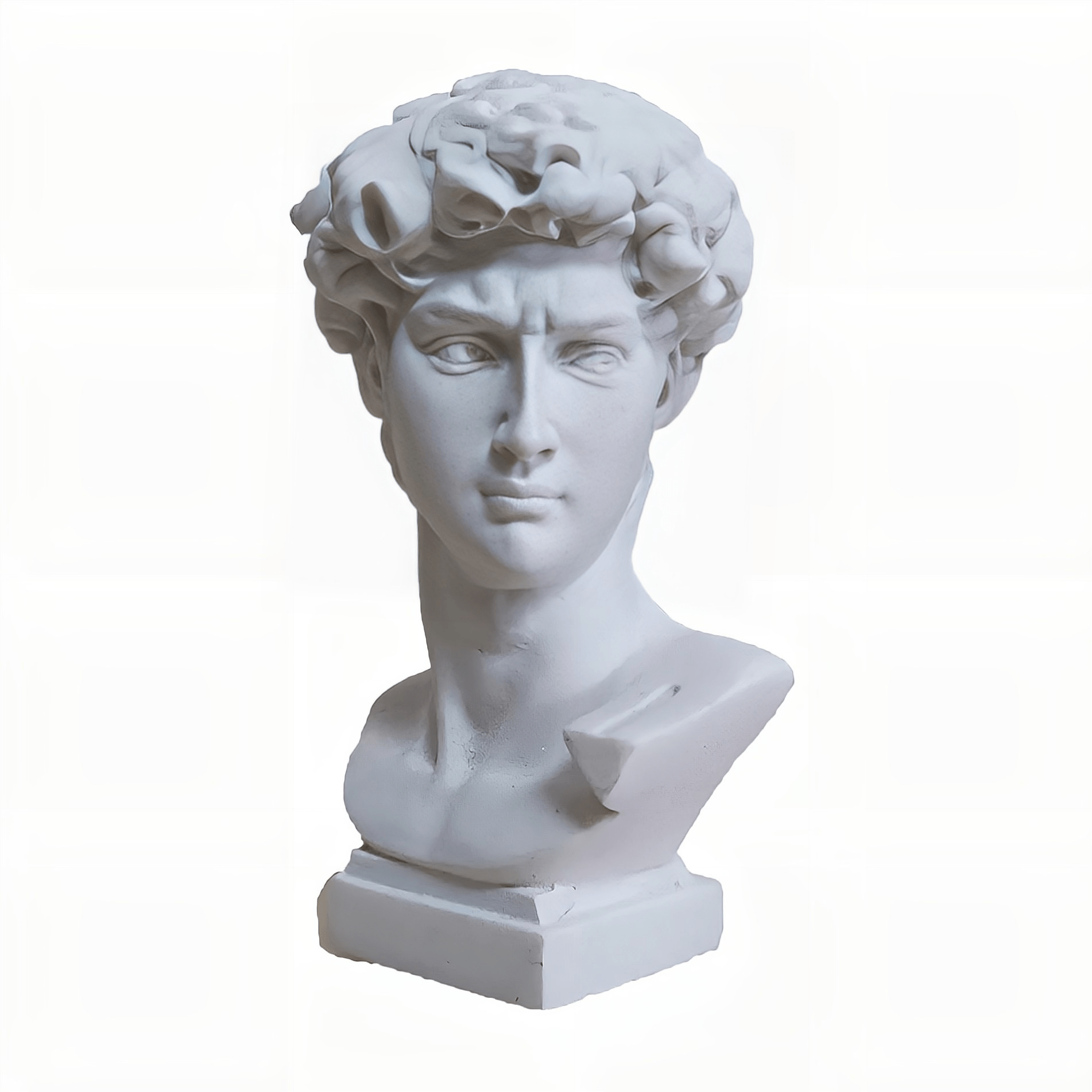 White Resin Greek Bust Sculpture 7cm Decorative Home Office Collection