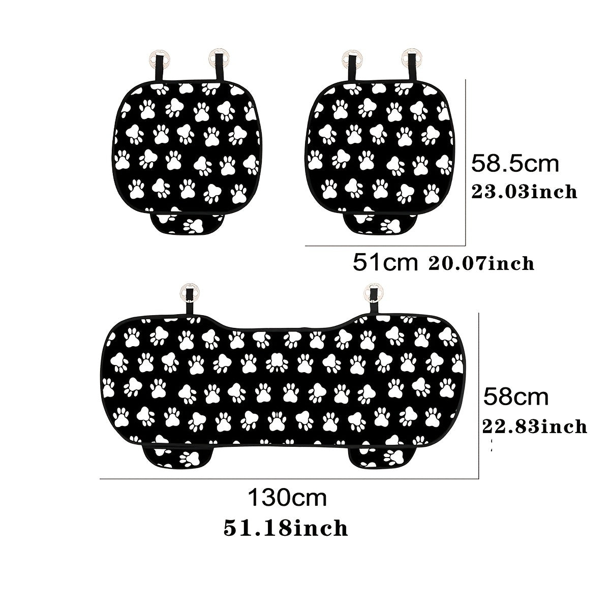 Car Interior Cushion Universal Dog Paw Print Polyester Seat Decor