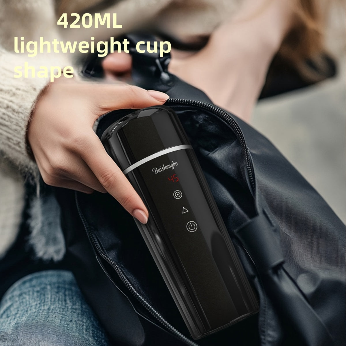 Portable 12V Electric Kettle 420ml Travel Car Coffee Tea Outdoor Dry Boil Protection