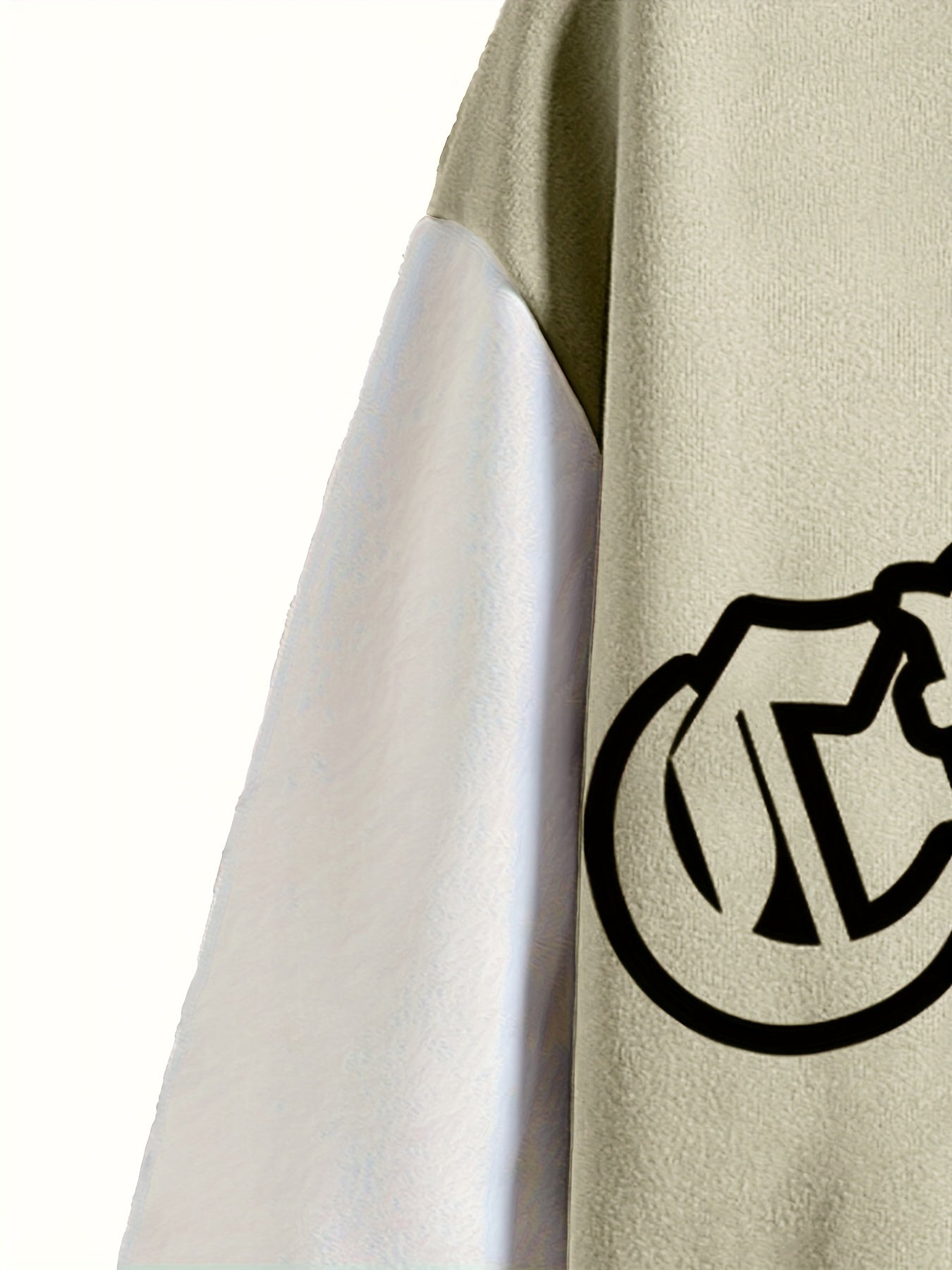 Plus Size Men Baseball Jacket with Band Collar and "CHICAGO" Print for Spring Autumn