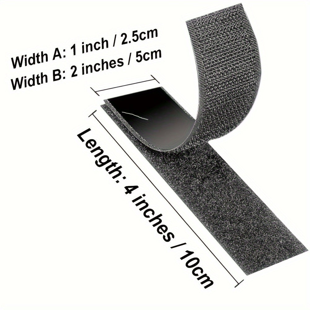 10 juegos de tiras de cinta de gancho y bucle adhesiva de alta resistencia para alfombras, tapetes y cojines