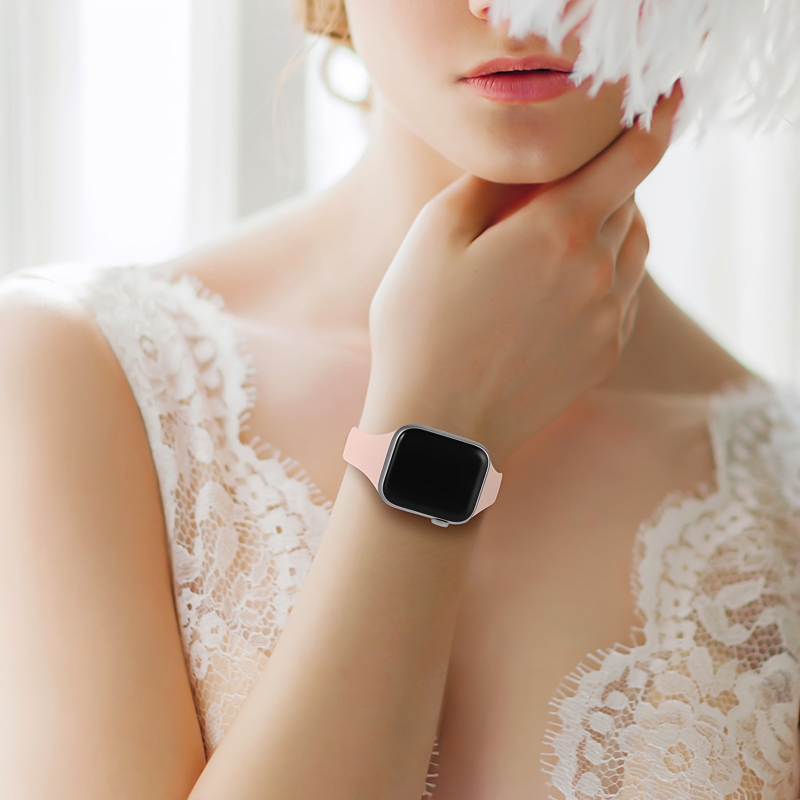 Slim Silicone Watch Bands for Men Women Compatible with Apple Watch Series 1-10 Ultra SE 38mm 40mm 42mm 44mm 45mm 49mm