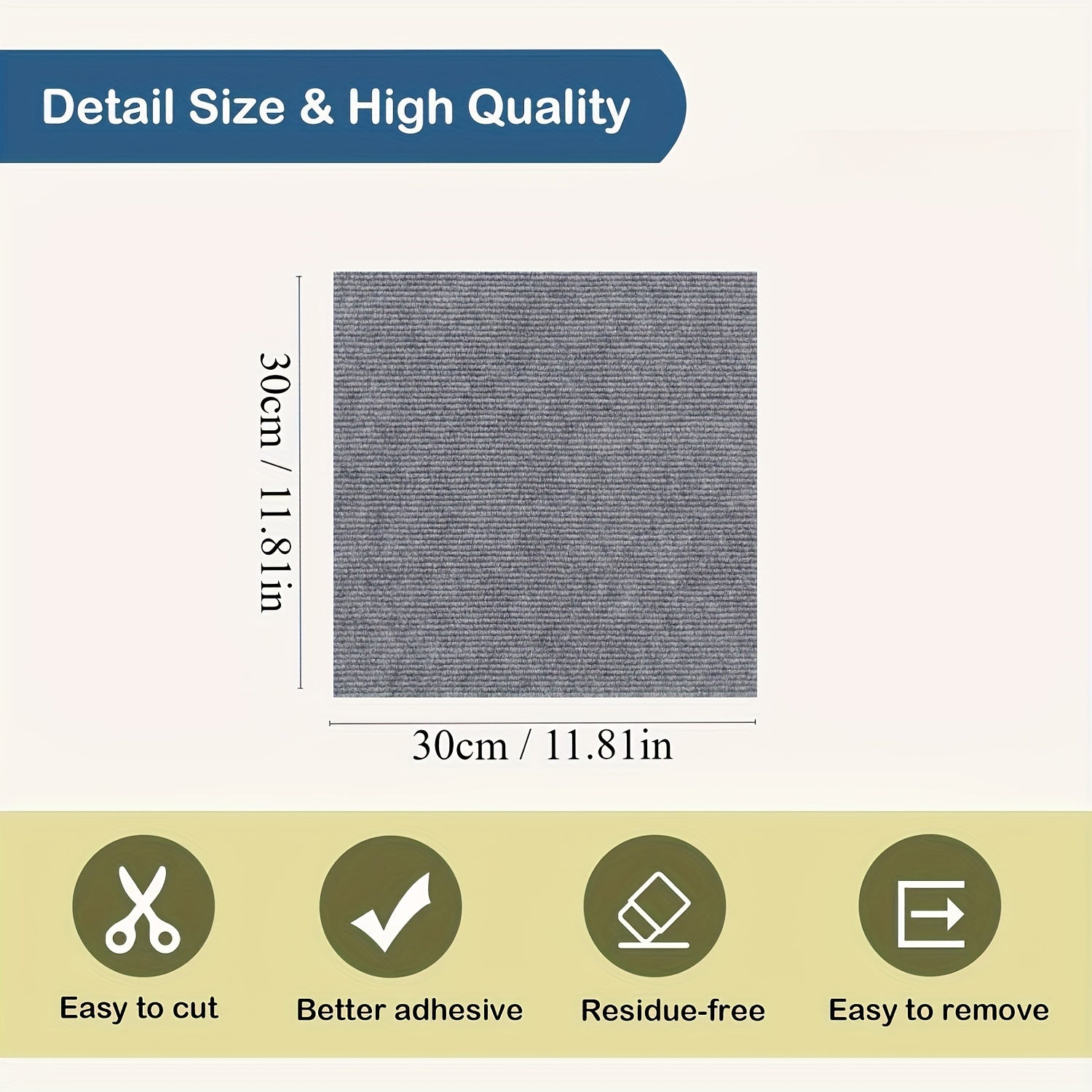 Self-Adhesive Cat Scratching Mat for Walls and Furniture Durable Polyester Fiber