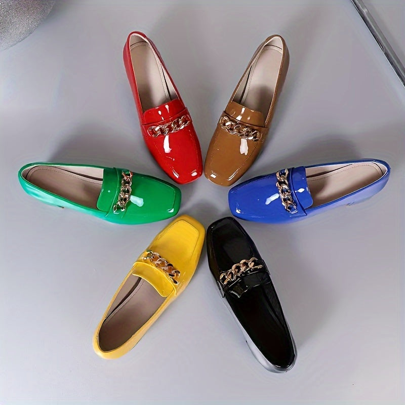 Women's Chunky Heeled Pumps with Square Toe and Slip-On Design