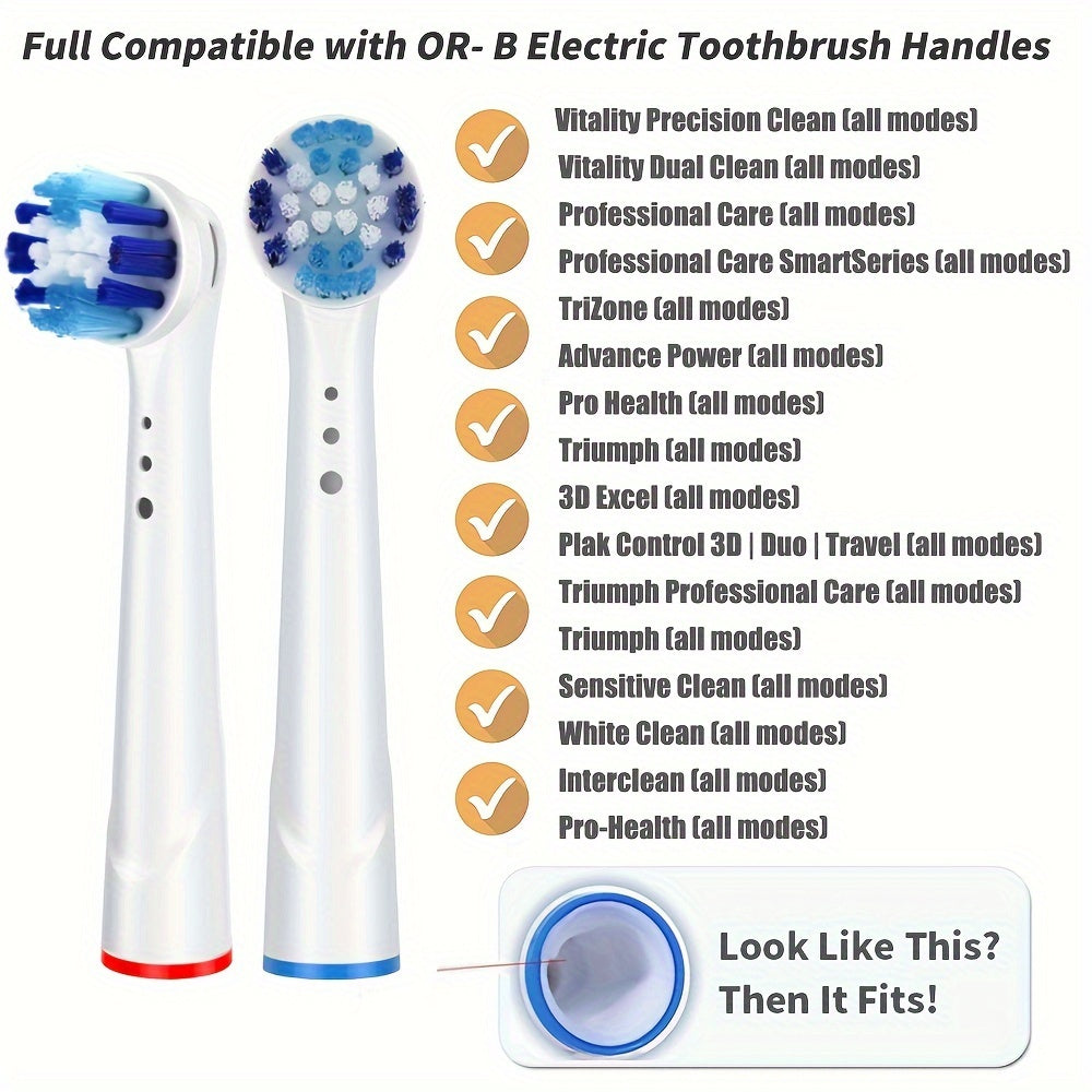8Pcs Electric Toothbrush Heads Replacement Compatible for Rechargeable Oral Care