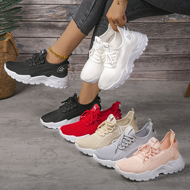 Women's Slip-On Sneakers Breathable Mesh Casual Shoes White Black