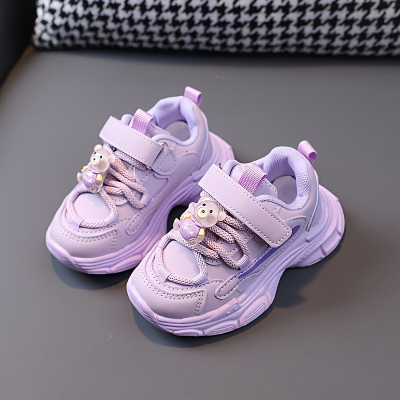 Girls' Solid Color Sneakers for All-Season Comfort and Durability