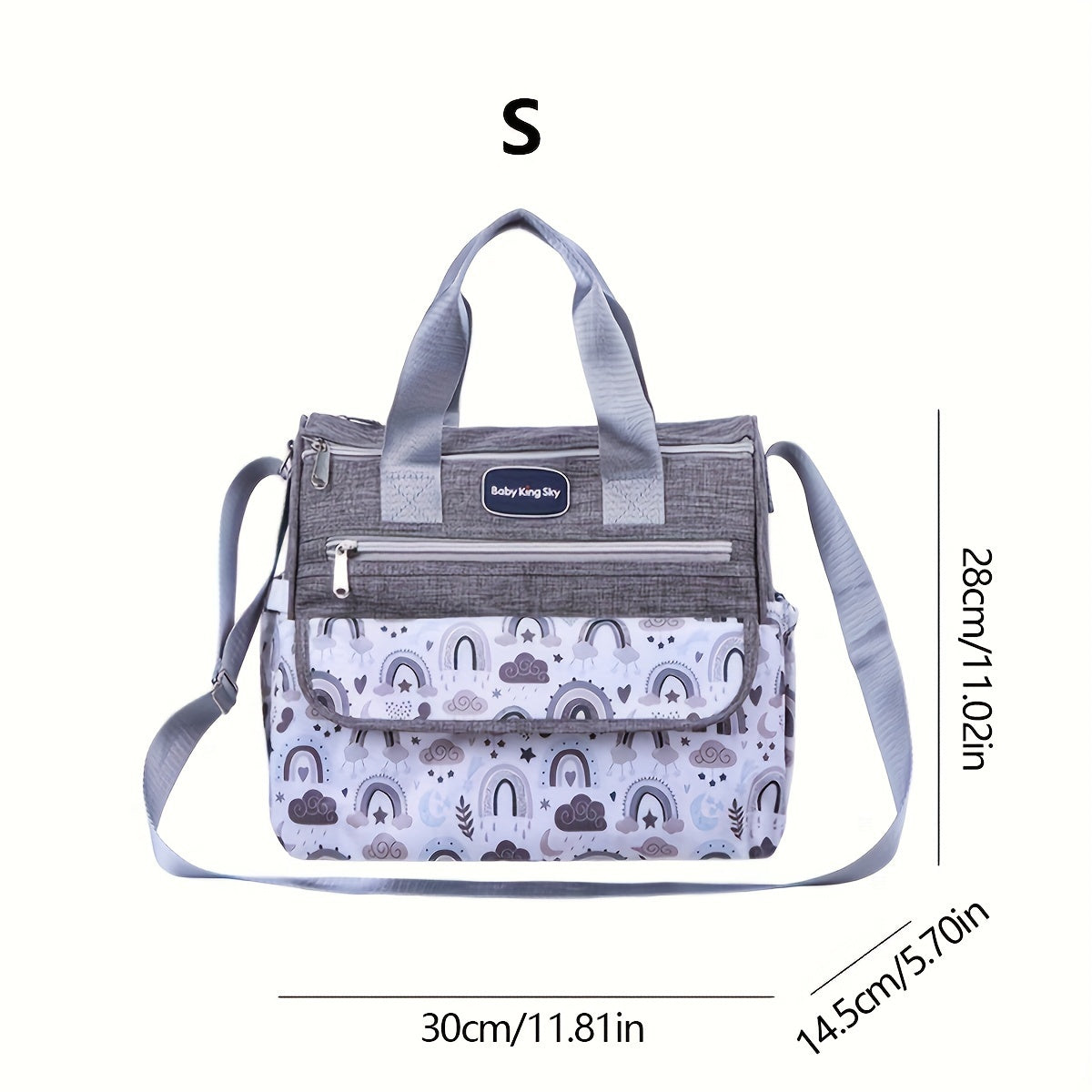 Cloud Print Shoulder Bag for Moms Large Capacity Versatile Crossbody Travel Diaper Bag