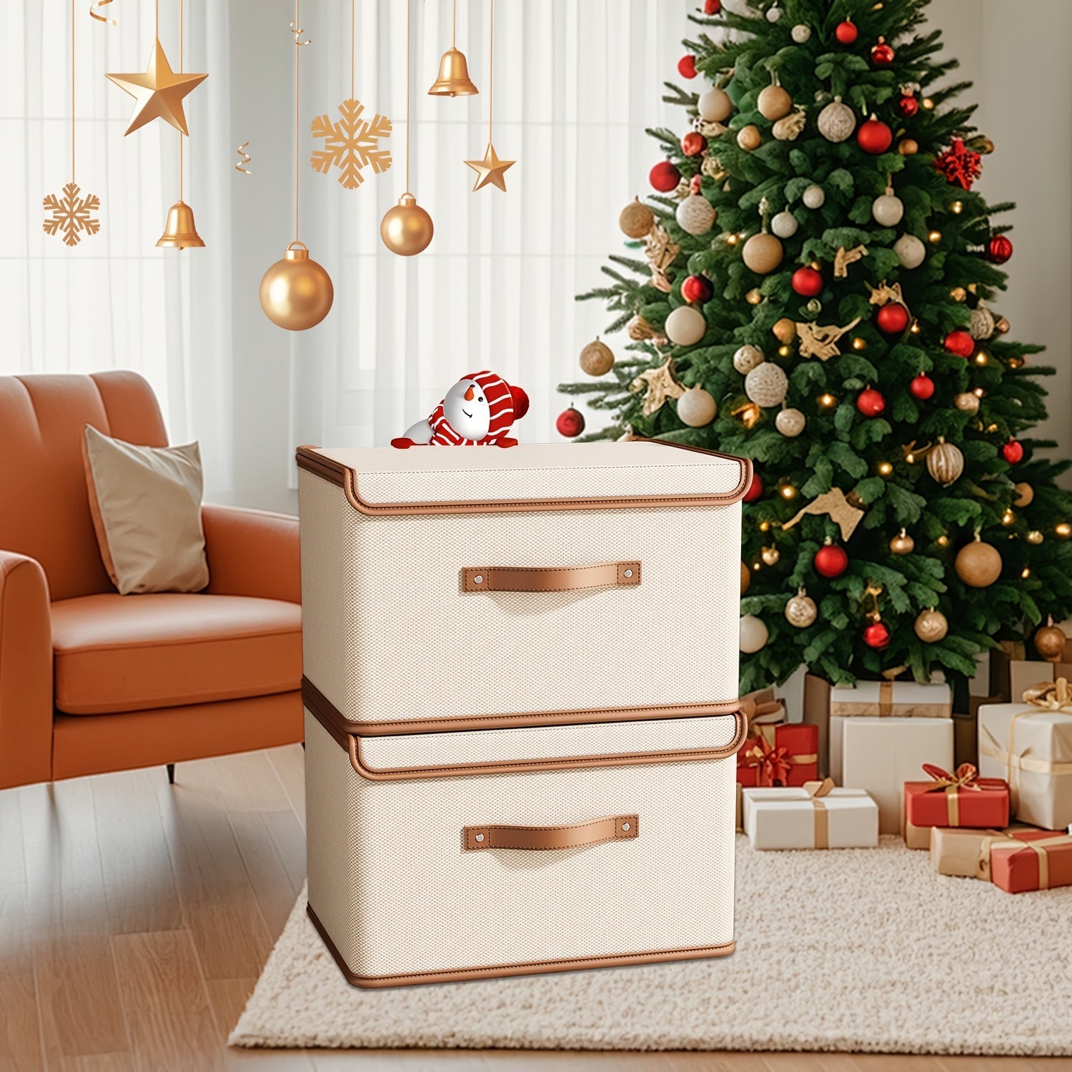 Grandes cestas de tela con tapas para ropa, toallas y ropa interior, organizadores plegables que ahorran espacio