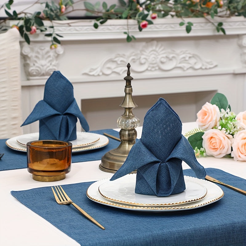 Beige Polyester Blend Dinner Napkins 45.72cm Square Soft Durable for Special Occasions