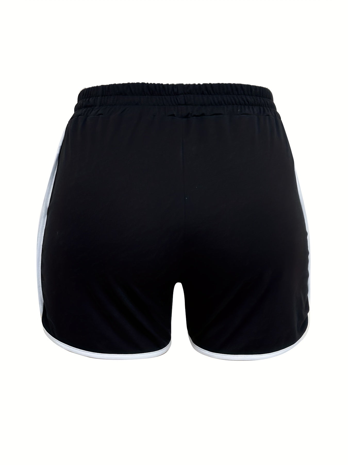 Ayollar uchun bir rangli chiziqli kengaytirilgan o'lchamdagi kundalik shortilar, cho'ntaklar bilan