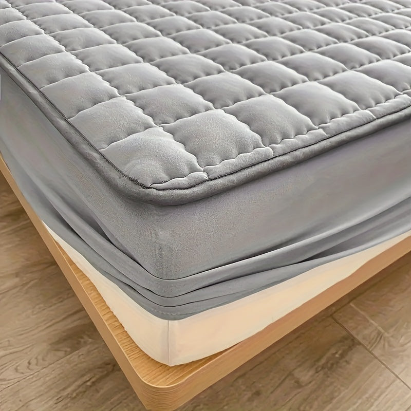 Suv o'tkazmaydigan matras himoyachisi - Yumshoq, qulay va tikuvli - Qattiq kulrang rang - Mashinada yuvish mumkin - Yotoqxona, mehmonxona, mehmonxona, kvartira yoki maktab uchun ideal