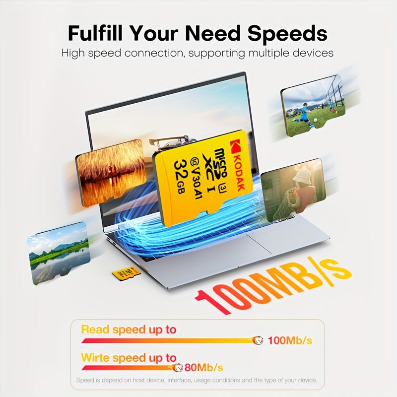 Kodak yuqori tezlikdagi haydash yozuvchisi uchun 64GB xotira kartasi kuzatuv kameralariga, 128GB esa mobil telefonlar, shaxsiy kompyuterlar va dinamiklar uchun.