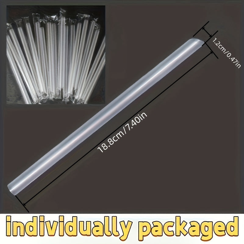 Pack of 50 Large Transparent Drinking Straws for Milk Tea and Parties