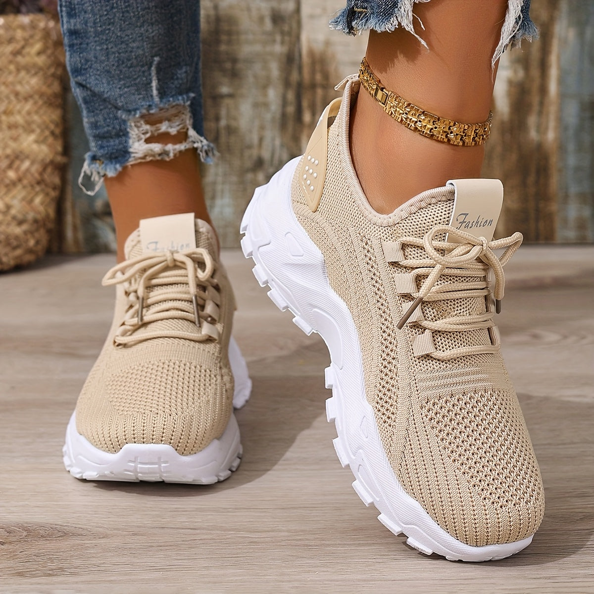 Women's White Mesh Lace Sneakers for Summer Running and Travel