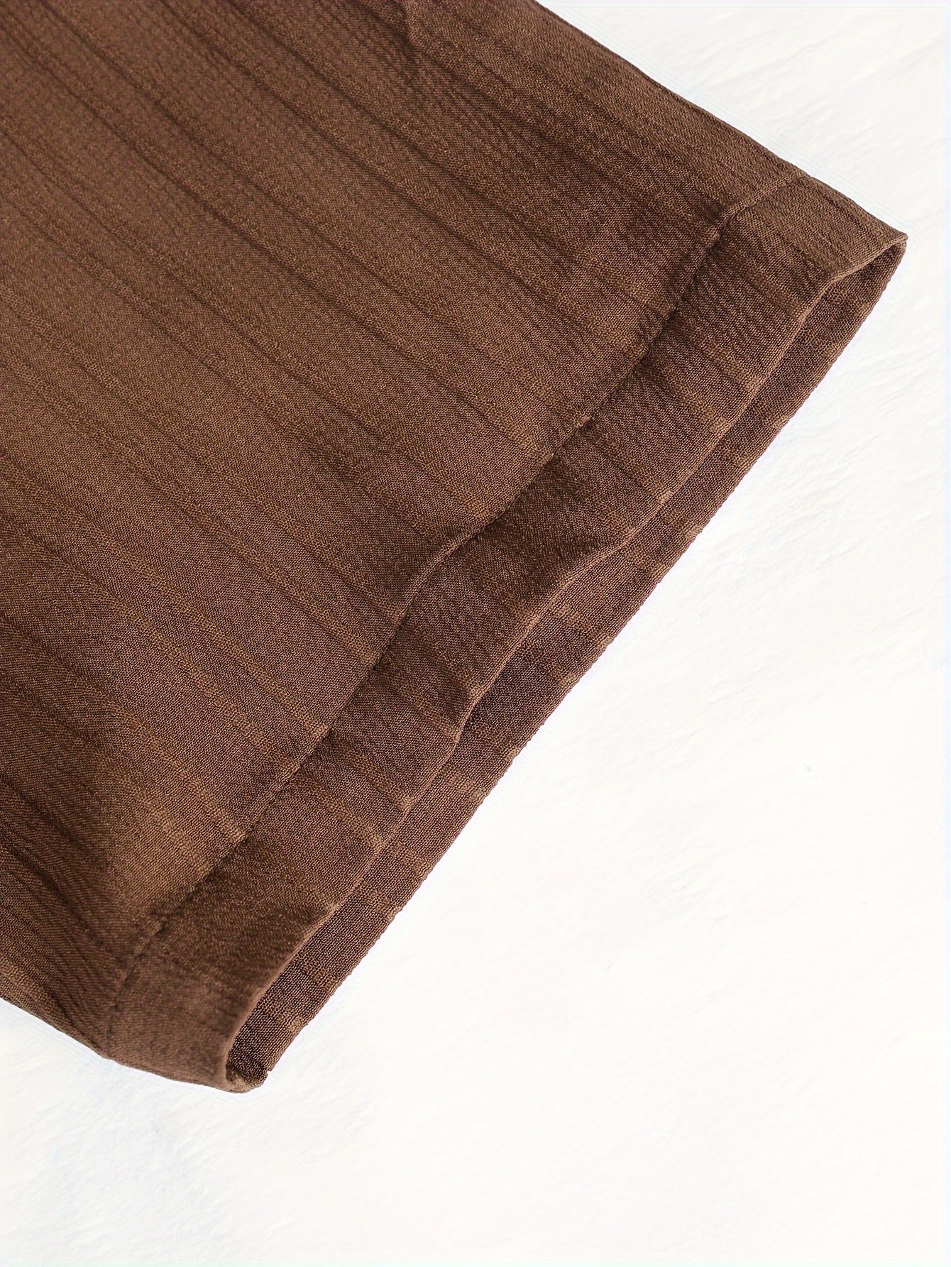 Men's Solid Color Textured Shirt and Pants Set Casual Four-Season Outdoor Outfit