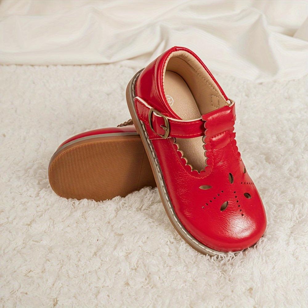 Qizlar uchun vintage uslubidagi Mary Jane poyabzallari, maktab va norasmiy kiyim uchun bahor/kovakda mukammal, havo o'tkazuvchi.