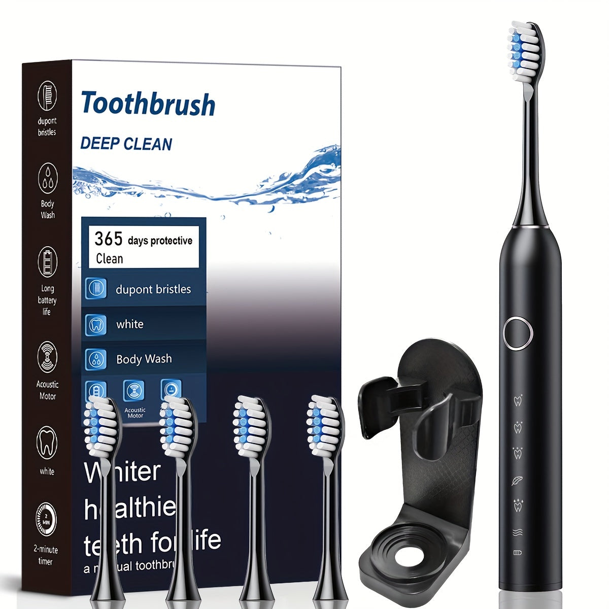 Rechargeable Electric Toothbrush for Adults Deep Clean 6 Modes USB Charging