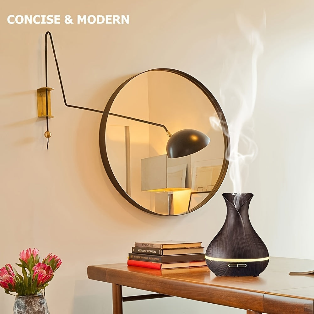 Ultrasonic Humidifier with Aromatherapy 550ml Water Tank LED Light Timer Quiet Cool Mist