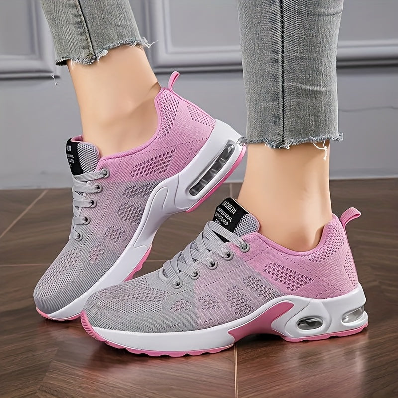 Zapatillas de correr casuales y de fitness con bloque de color transpirable para mujer