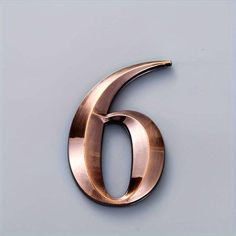 Self-Adhesive Rhombus House Number Sign Resin Copper for Hotels Apartments Modern Homes
