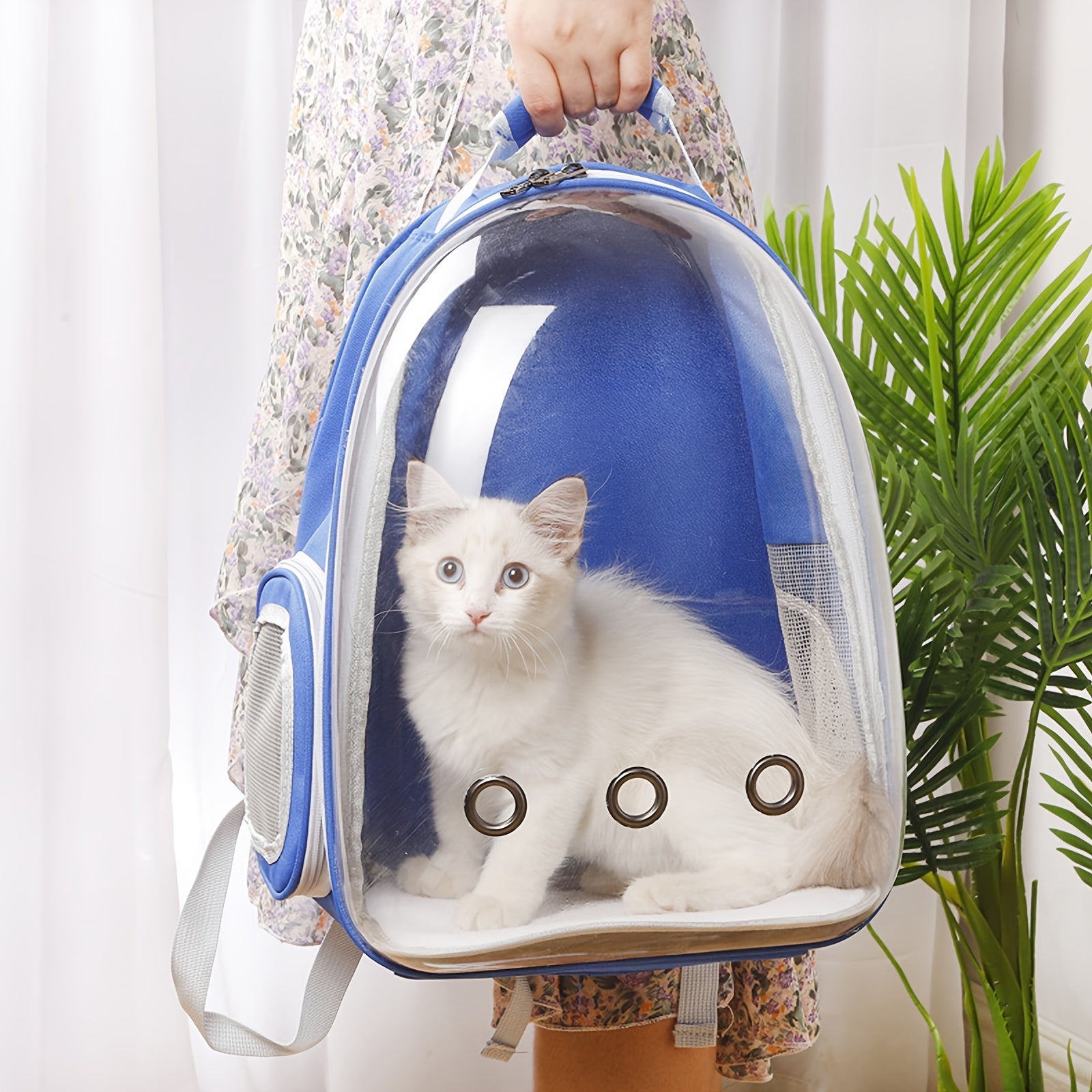 Mochila burbuja para mascotas para perros y gatos, transportín exterior con ventana de vista clara y ventilación